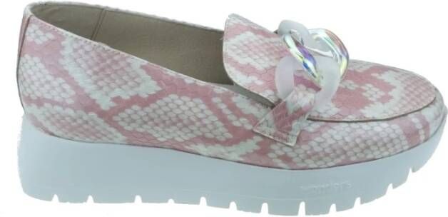 Wonders Rose Leren Moccasin met Kettingdetail Pink Dames