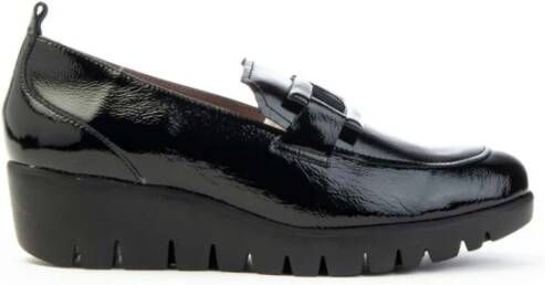 Wonders Stijlvolle Rings Patent Loafer Black Dames