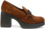 Wonders Suède Plateauschoenen met Decoratieve Band Brown Dames - Thumbnail 1