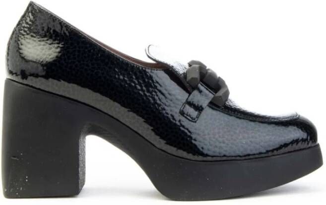 Wonders Zwarte Bedrukte Patent Tucson Loafer Black Dames