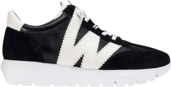 Wonders Zwarte en beige damessneakers Black Dames