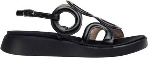 Wonders Zwarte Lage Sandalen Elegant Ontwerp Black Dames