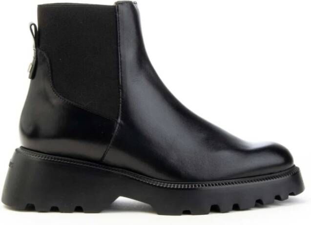 Wonders Zwarte Leren Chelsea Boot Beatles Black Dames