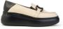 Wonders Zwarte Penny Loafer Platform Schoenen Beige Dames - Thumbnail 1