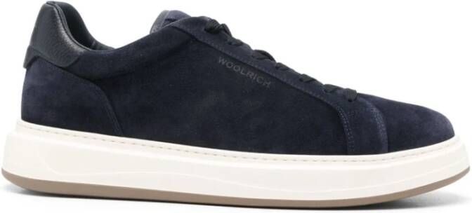 Woolrich Blauwe Sneakers met Leren Details Blue Heren