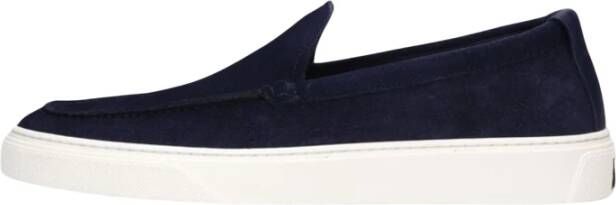 Woolrich Blauwe Suède Boot Slip-On Loafers Blue Heren