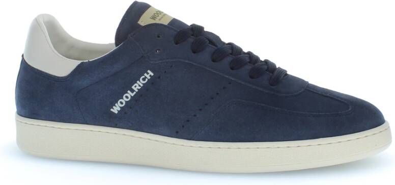 Woolrich Blauwe Suède Sneakers voor Mannen Blue Heren