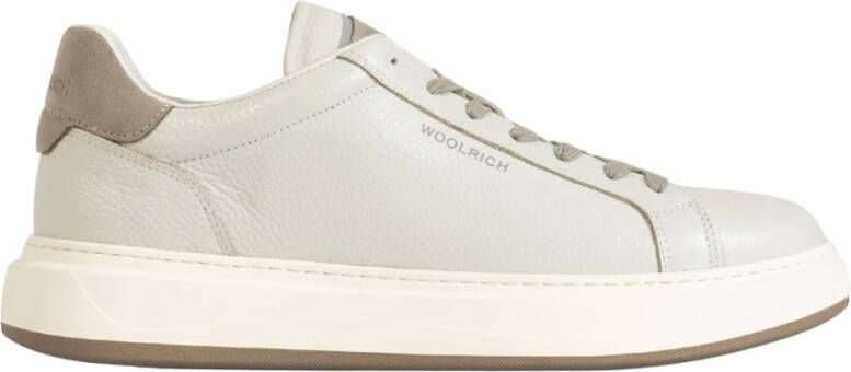 Woolrich Leren Sneaker met Textiel Voering White Heren