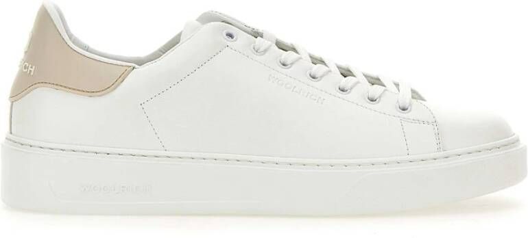 Woolrich Leren Witte Sneakers White Heren