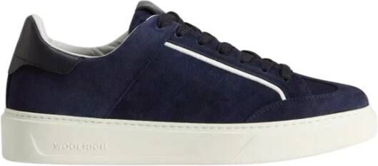 Woolrich Suède Court Sneakers met Swallow Tail Blue Heren