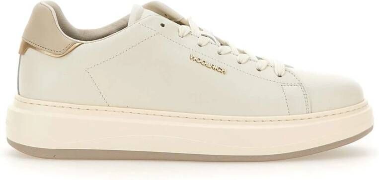 Woolrich Witte Leren Chunky Court Sneakers White Dames