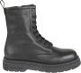 Woolrich Zwarte gehamerde leren enkellaars Black Dames - Thumbnail 1