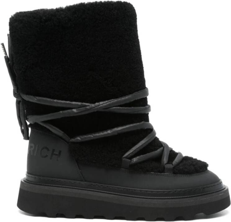 Woolrich Zwarte Shearling Mid-Calf Laarzen Black Dames