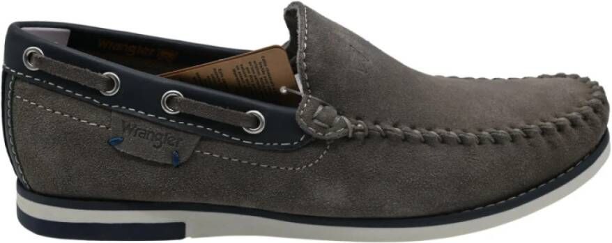 Wrangler Suède Mocassins Sharky Stijl Gray Heren