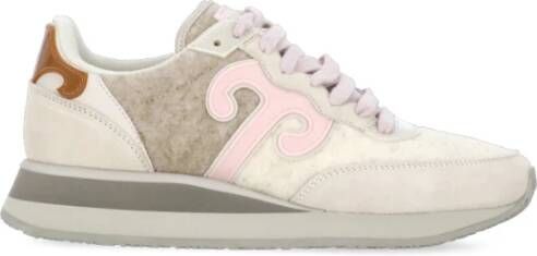 Wushu Ruyi Beige Leren Sneakers met Wol Inzet Multicolor Dames