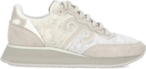 Wushu Ruyi Ivoor Leren Sneakers met Wol Inzet Beige Dames