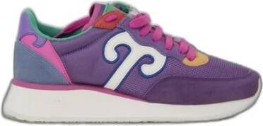 Wushu Ruyi Stijlvolle leren sneakers met 4 cm hak Purple Dames