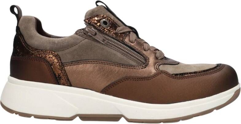 Xsensible Bronze High Zipper Sneakers Brown Dames