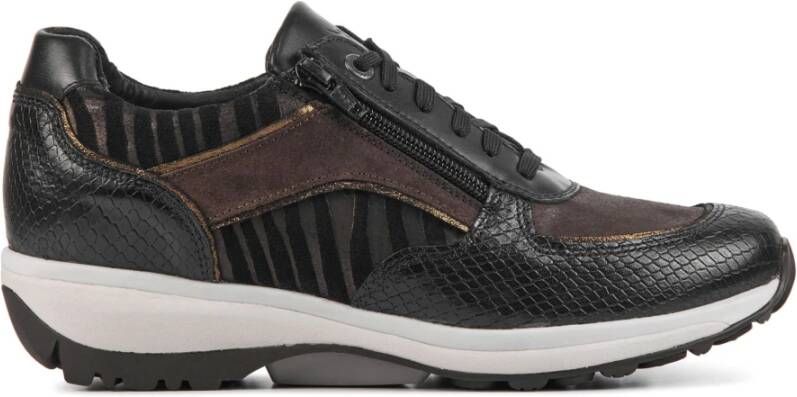 Xsensible Zwarte Combi Suède Sneakers voor Dames Black Dames