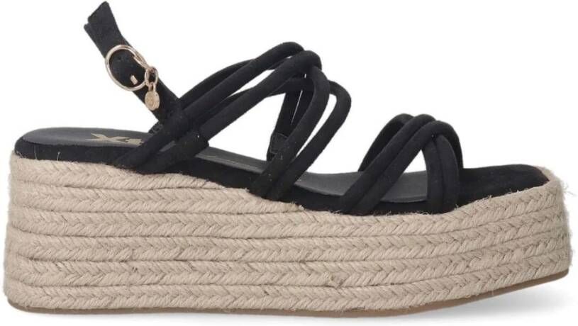 XTI Plateau Sandalen Black Dames