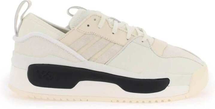 Y-3 Basketbalsneakers van Distressed Leer White Heren