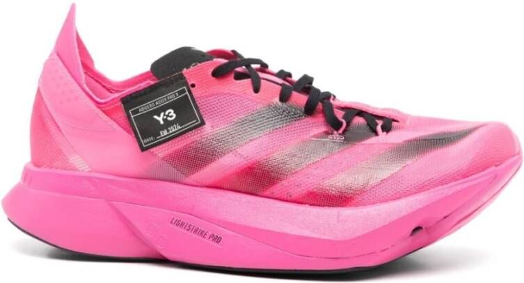 Y-3 Donkerroze Zwarte Mesh Sneakers Pink Dames