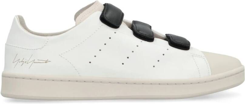 Y-3 Hook-And-Loop Lage Top Leren Sneakers White