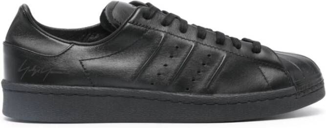 Y-3 Zwarte Superstar Sneakers met Premium Leer Black