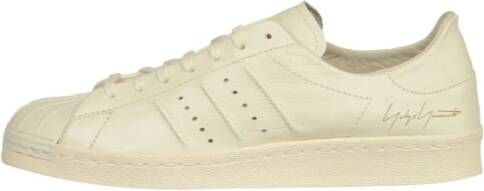 Adidas Witte Leren Sneakers Ronde Neus Vetersluiting White