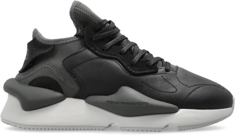 Y-3 Zwarte stof en leren sneakers Black