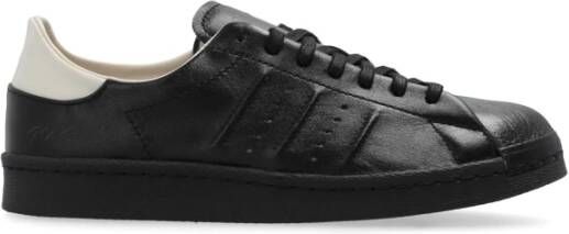 Y-3 Zwarte en witte sneakers met leren zool Black Unisex