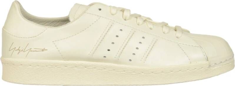 Adidas Witte Leren Sneakers Ronde Neus Vetersluiting White