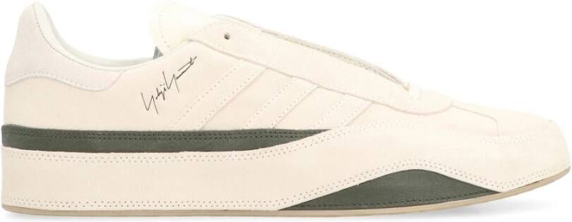 Y-3 Suede Low-Top Sneakers met Leren Inzetstukken Beige