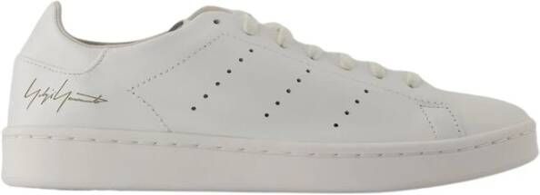 Y-3 Witte Leren Sneakers Ronde Neus White