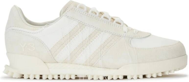 Y-3 Witte Marathon Trail Sneakers van Suède en Stof Wit Heren