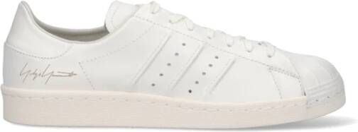 Adidas Witte Leren Sneakers Ronde Neus Vetersluiting White