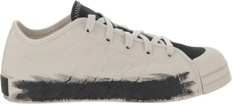 Y-3 Witte Zwarte Sneakers Ronde Neus Vetersluiting White Heren