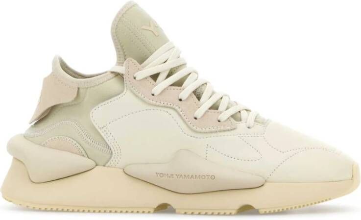 Y-3 Zand Stof Leren Sneakers Beige Heren