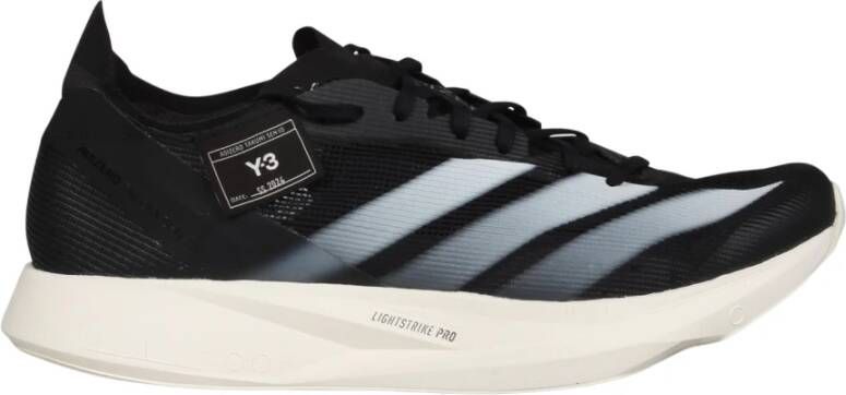 Y-3 Zwart Wit Sneakers Stof Rubberen Zool Black Heren