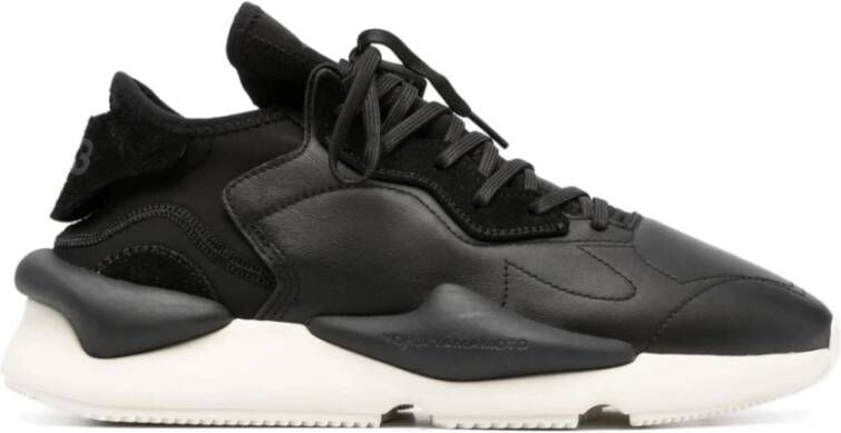 Y-3 Leren Logo Sneakers voor Heren Black Heren