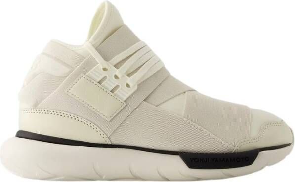 Y-3 Zwarte Leren Qasa Sneakers White