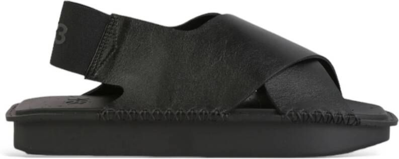 Y-3 Zwarte Leren Sandalen voor Mannen Black Heren