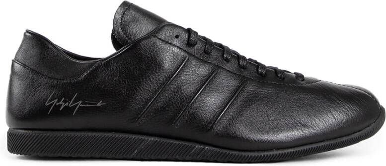 Y-3 Zwarte Leren Vetersluiting Sneakers Black Heren