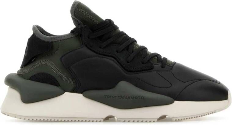 Y-3 Zwarte stof en leren sneakers Black