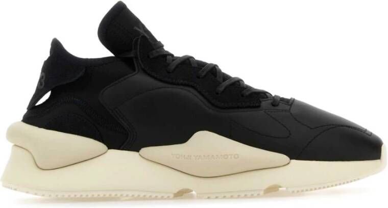 Y-3 Zwarte Stoffen en Leren Kaiwa Sneakers Black Heren