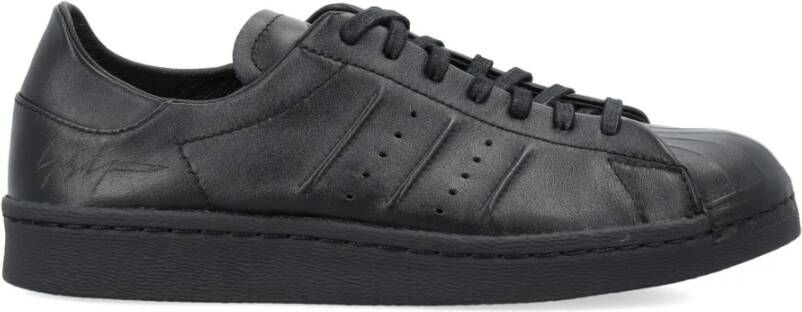 Y-3 Zwarte Superstar Sneakers met Premium Leer Black