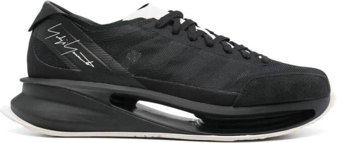 Y-3 Zwarte Veterschoenen met Logodetail Black