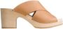 Youyou Kameel Crossed Leren Hoge Hak Sandalen Beige Dames - Thumbnail 4