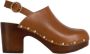 Youyou Studded Camel Klompen 7 5 cm Hak Brown Dames - Thumbnail 1