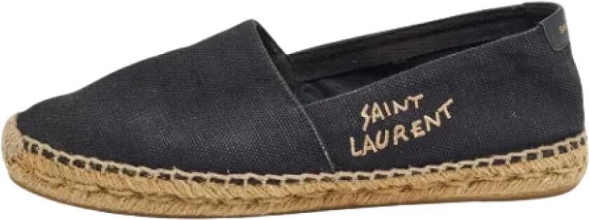 Yves Saint Laurent Vintage Pre-owned Canvas flats Black Dames